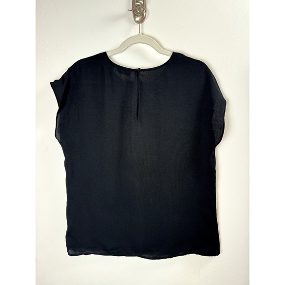 Halogen Classic Dark Feminine Flowy Minimalist Quiet Luxury Lightweight Blouse S - Picture 6 of 7